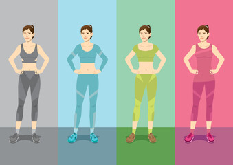 Obraz premium Women's Activewear A Colorful Collection for Fitness and Training