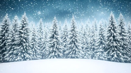 Naklejka premium Winter, Snow, Forest, Snowy Winter Forest Landscape