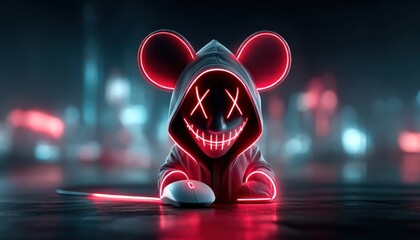 Digital rodent in neon