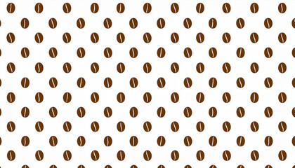 Coffee Beans Pattern Isolated on White Background – Seamless Coffee Design for Stock Use

