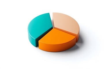 Obraz premium Colorful three dimensional pie chart graphic depicting data analysis and statistical information for business presentations
