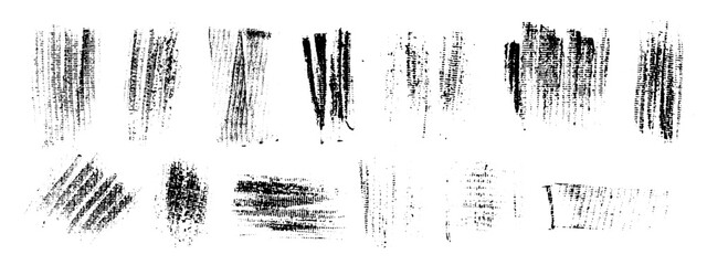 Vector black hand drawn brush stroke, brush, line or texture. Dirty artistic design element, box, frame or background  for text. Halftone texture. Grunge rough edges. 