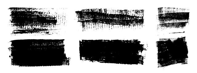 Vector black hand drawn brush stroke, brush, line or texture. Dirty artistic design element, box, frame or background  for text. Halftone texture. Grunge rough edges. 