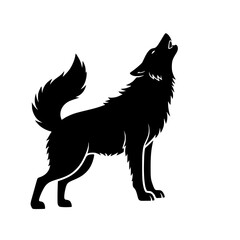 The Enchanting Silhouette of a Howling Wolf a Symbol of Wildness Mystery and Untamed Nature