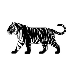 The Magnificent Tiger Striking Silhouette Capturing Power and Grace in the Wild Kingdom