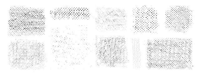 Vector black hand drawn brush stroke, brush, line or texture. Dirty artistic design element, box, frame or background  for text. Halftone texture. Grunge rough edges. 