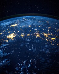 Planet Earth Night Illumination From Space