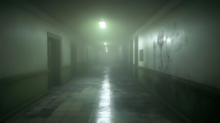 Foggy, Corridor, Hallway, Mysterious Foggy Corridor