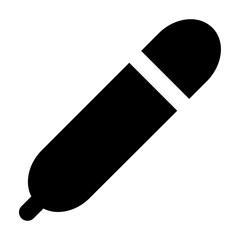 Simple solid vector icon dropper representing medical and healthcare themes. Ideal for use in hospital apps, health websites, and telemedicine platforms. Clean SVG format, easy to scale and customize.