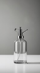 Obraz premium Clear Glass Soap Dispenser with Chrome Pump