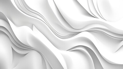 Obraz premium Elegant white curves abstract background design showing fluid dynamics and minimalist style presentation for modern projects