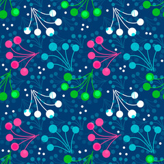Multicolored berry simple pattern retro sixties 