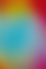Obraz premium Soft rainbow grainy gradient texture with blue center and pastel color blend.