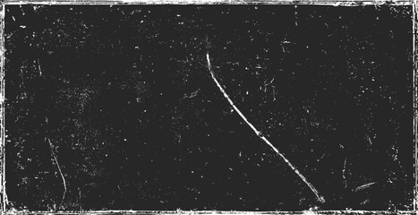 Texture of old surface on black background with white scratches. Worn, torn, weathered effect. Distressed black texture.Vector illustration, EPS 10.