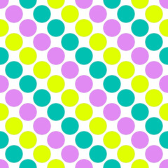 Multi colored large polka dots retro sixties 