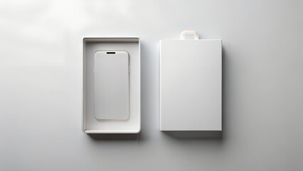 Minimalist Phone Packaging Mockup Clean White Box and Device Presentation