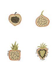 set of fruits and vegetables