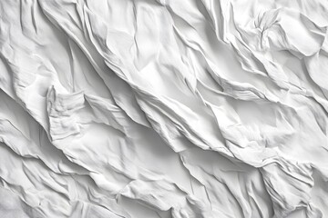 Obraz premium Paper texture with creases, resembling crumpled and wrinkled cloth for an abstract background. Web banner with copy space on the right.