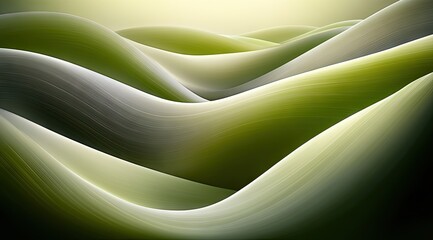 Abstract wavy landscape, light green and gray