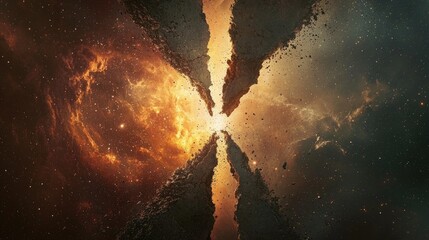 Cosmic fracture in a shattered nebula.