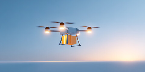 Drone and low altitude economy concept on dark background