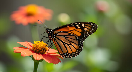 Fototapeta premium butterfly on flower