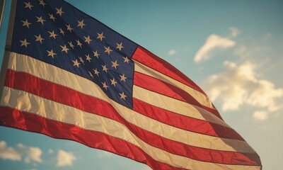 Waving national flag patriotic symbol american flag stars stripes freedom