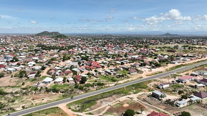 Dodoma Urban Landscape Featuring Small One-Story Homes from Above