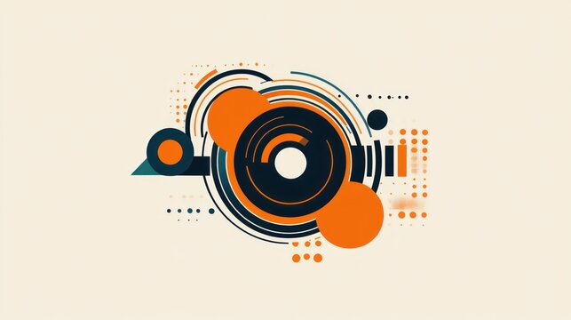 Abstract Geometric Composition with Circles, Lines, and Modern Minimalist Aesthetics