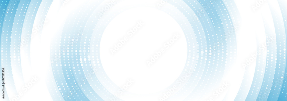 Poster futuristic minimal tech blue white halftones dotted circles abstract background. geometric vector ba