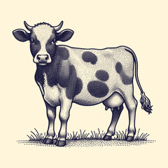 black and white cow