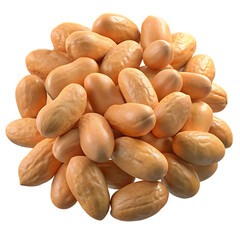 Pile of Raw Peanuts Close Up Showing Texture and Color Isolated on Transparent Background detailed close up shows pile raw peanuts highlighting their texture color The