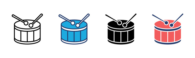 Drum icon sheet multiple style collection