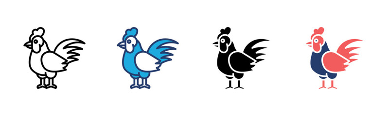 Rooster icon sheet multiple style collection