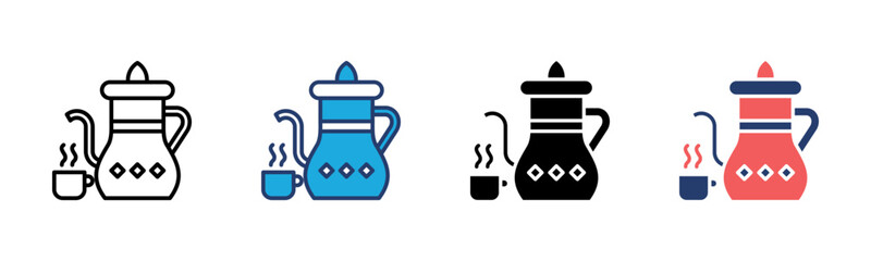 Teapot icon sheet multiple style collection