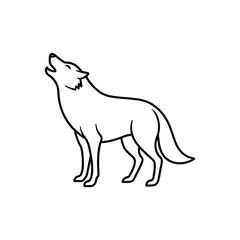Fototapeta premium howling wolf line art