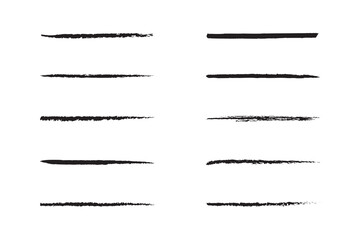 set of grunge black paint, ink brush strokes. brush collection isolated on white background. Trendy brush stroke for black ink paint, grunge backdrop, dirt banner, watercolor design and dirty texture 