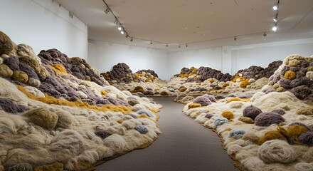 Woven Landscape: A Textured Installation of Hair and Fiber