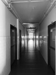 Monochrome Hallway Depth

