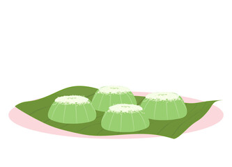 Putu Ayu is an Indonesian steamed pandan cake topped with grated coconut.