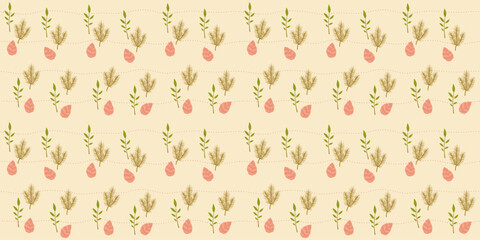 seamless nature foliage background with stripped line.
