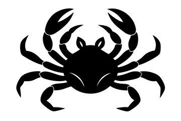 Obraz premium crab tattoo, simple crab outline vector illustration, crab with claws from top view silhouette