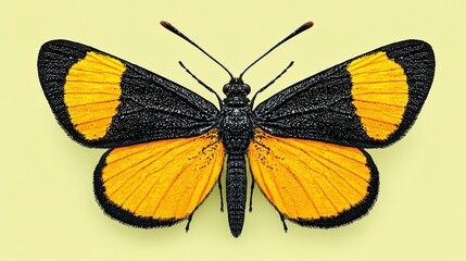 Fototapeta premium Detailed close-up of a butterfly with vibrant orange wings.