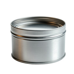 metal container on transparent background