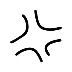 Image icons of anger and frustration. Icon illustration of angry and stressed feelings. Hand drawn vector illustration.