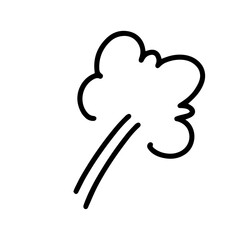 Cartoon air. Emotional image icon of anger and rage. Dash mark. Effect illustration of running with vigor.