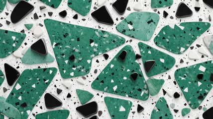 Fresh Green and White Terrazzo Pattern Texture