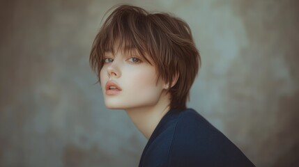 A short-haired woman's profile is captured, emphasizing the expressiveness of her features