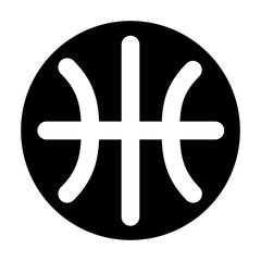 Solid vector icon basketball representing sport and physical activity. Perfect for fitness apps, workout dashboards, and active lifestyle designs. Scalable SVG format for easy customization.