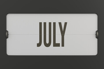 Flip black monthly calendar. 3D render